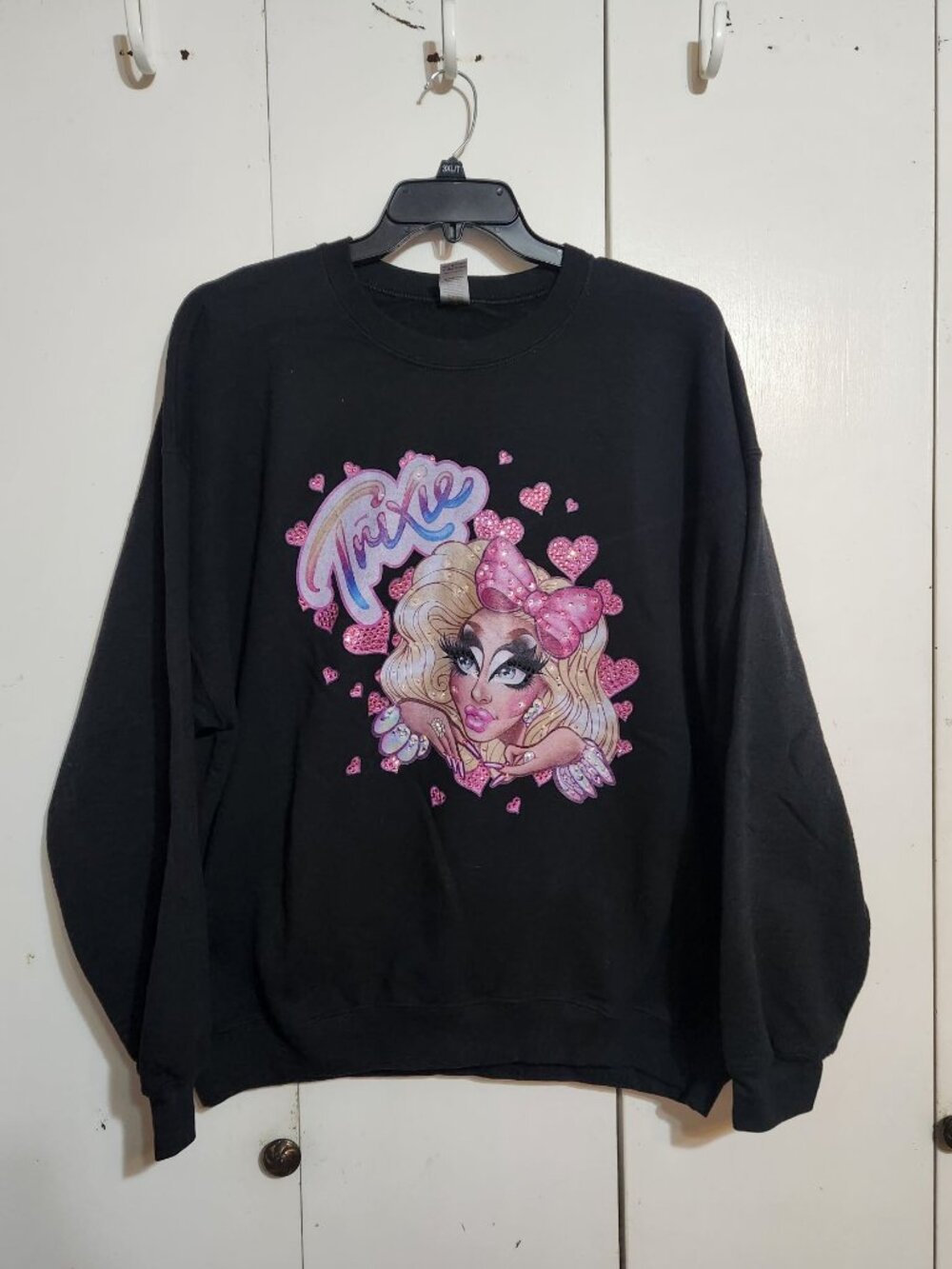 Trixie Mattel Sweatshirt 2XL Black Rhinestone Bedazzled Drag Queen Merch Pride